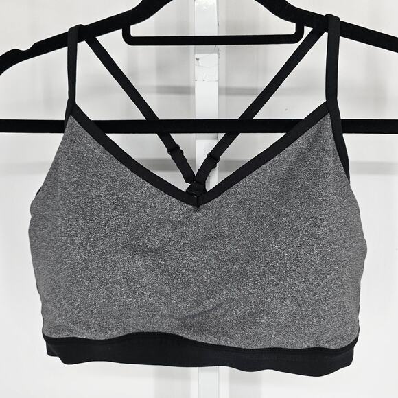 Athletic Works Womens Sz XL Racerback T Shirt Bra Gray Black Trim - Picture 1 of 4